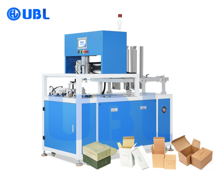 UBL-ZK10 Bottom-Opening Carton Erecting Machine, suitable for folding and forming cartons for electronics, insulated bottles, toys, cosmetics, and food products. Designed for fast, accurate, and reliable carton setup in automated packaging lines.