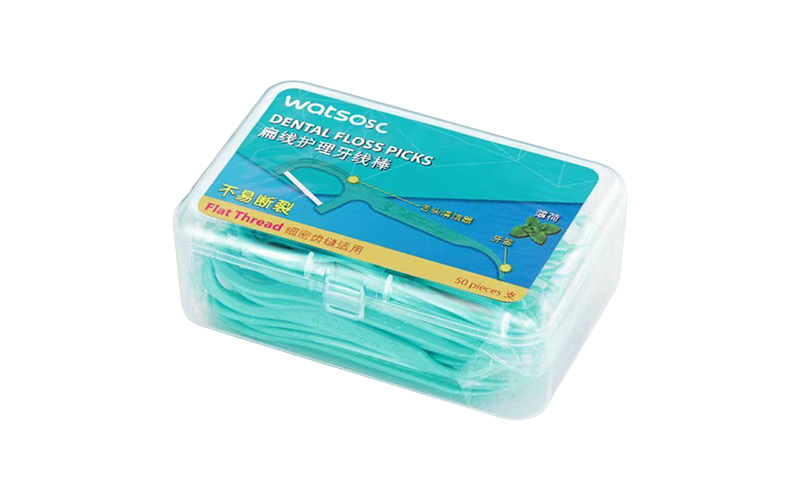 Labeling effect display of dental floss box - Automatic labeling application for daily necessities packaging