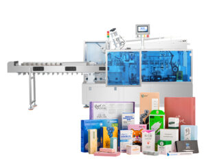 UBL-ZKC-02 Automatic Bottom-Folding Cartoning Machine, ideal for efficiently packing electronics, cosmetics, food, and hardware products into neatly folded cartons. Designed for high-speed, precise, and reliable automated packaging.