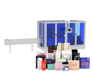 UBL-ZC-G2 high-speed glue-spraying cartoning machine with dual carton picking for fast automatic cartoning, ideal for food and pharmaceutical packaging lines.