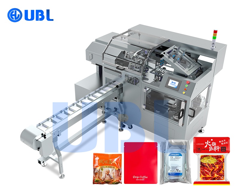 “UBL high-speed pre-made bagging machine for filling and sealing prefabricated bags — ideal for food, hardware, electronics, and textile packaging with automated bag feeding, precise counting and secure seal.”