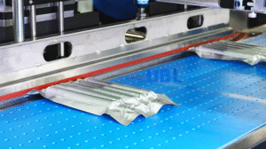 UBL automatic vacuum bagging machine in operation for hardware parts vacuum packaging