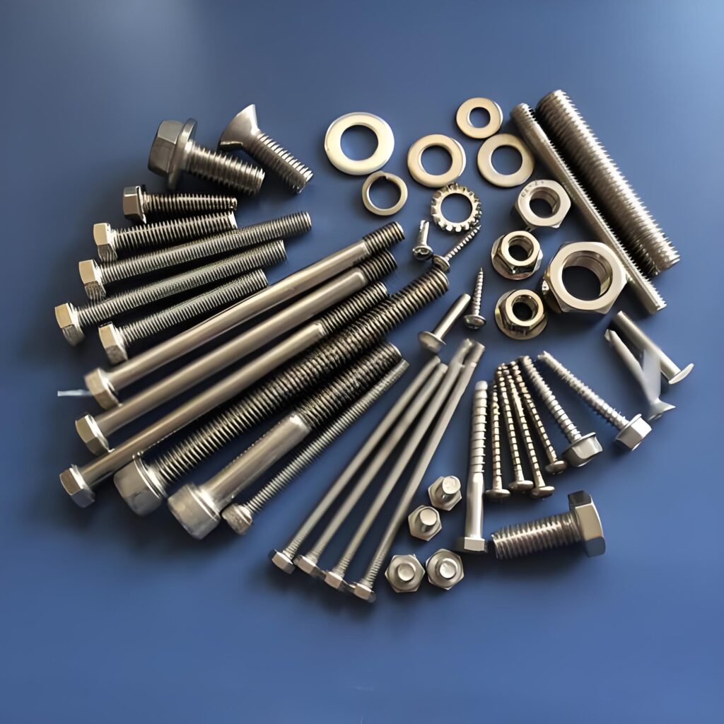 Packaging for screws, nuts and bolts of various sizes and specifications.