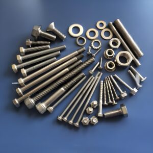 Packaging for screws, nuts and bolts of various sizes and specifications.