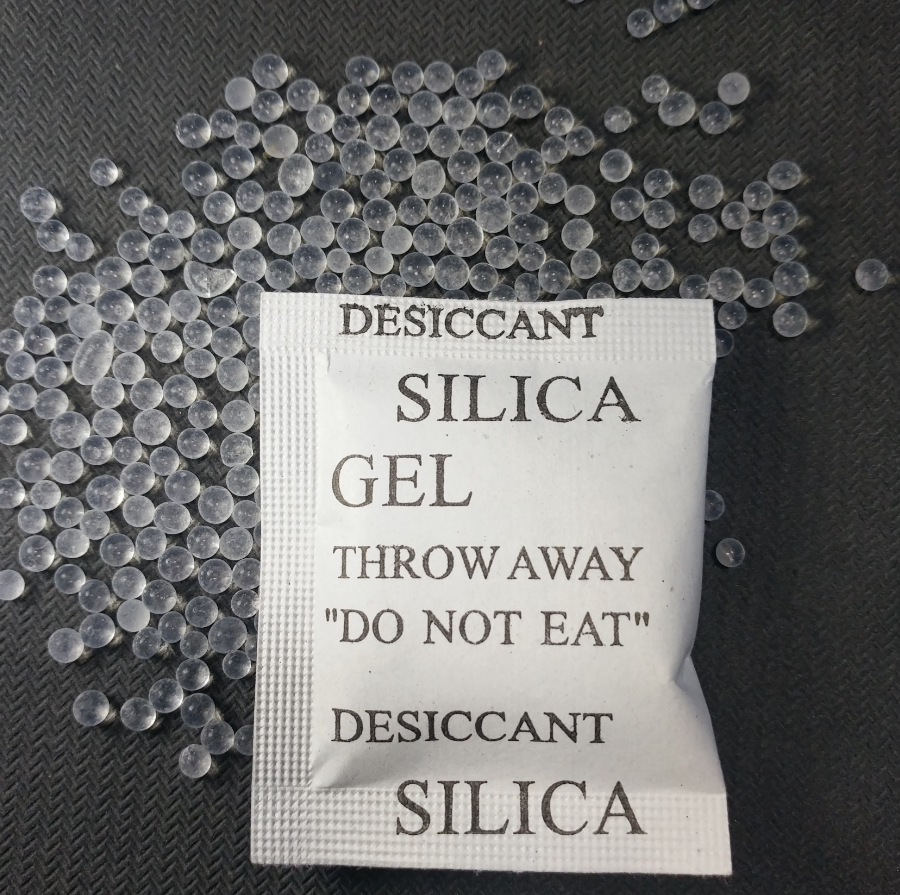 Transparent spherical silica gel beads with packaged silica gel desiccant sachet for 3D printing filament moisture absorption, Silica Gel desiccant