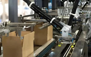 Robotic end-of-line packaging production line, parallel robot case packing machine for carton loading