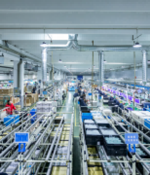 Top view of production lines in the UBL Packaging factory